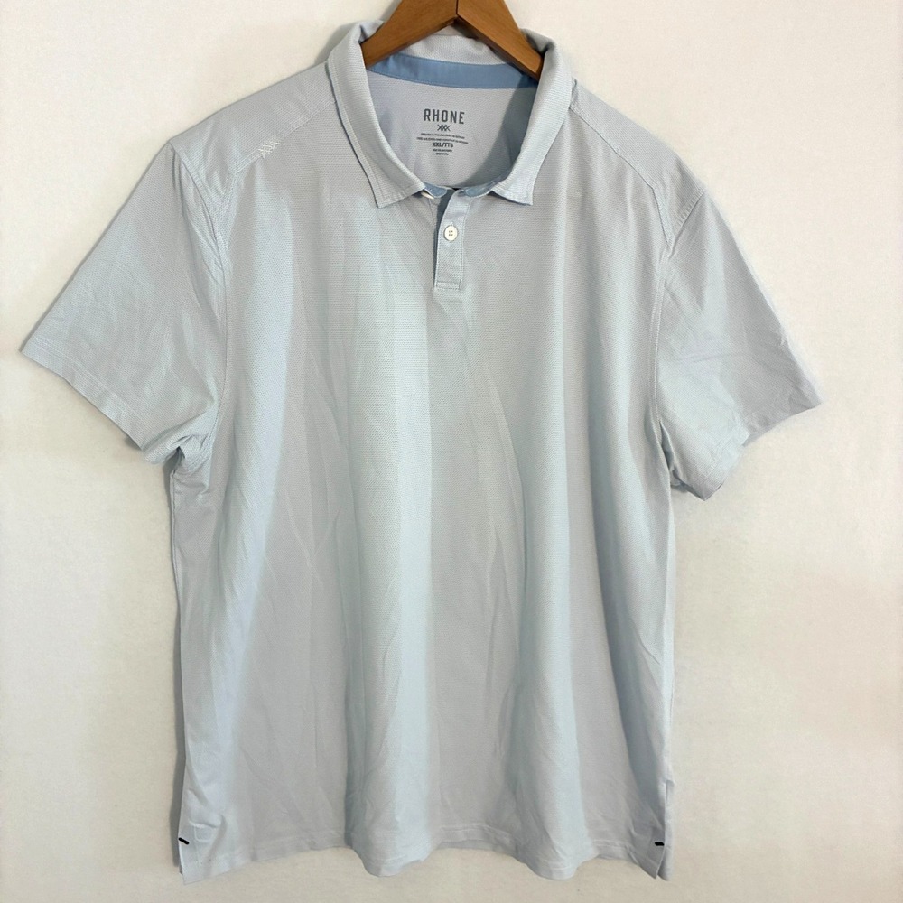 Rhone Delta Pique Polo Shirt Men's 2XL Short Sleeve Golf Performance Preppy